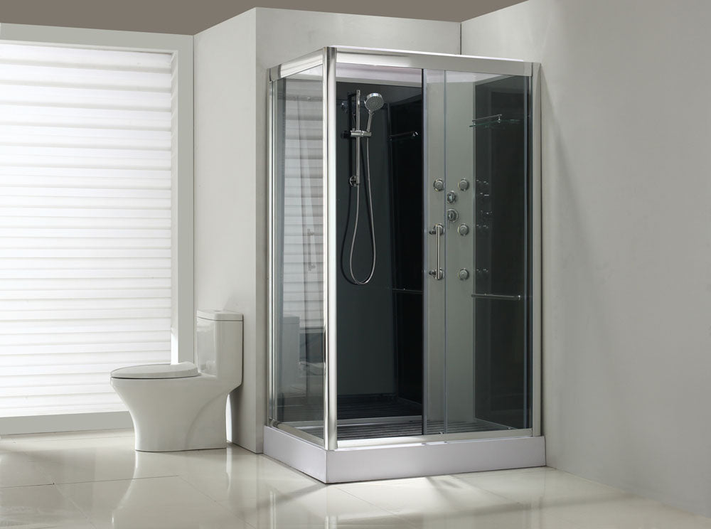 Sunshine rechts complete douchecabine 120x90x218 alu 5mm glas