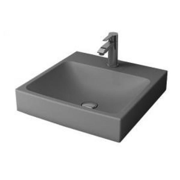 Bocchi scalae design wastafel met kraangat 485x480 mat grijs