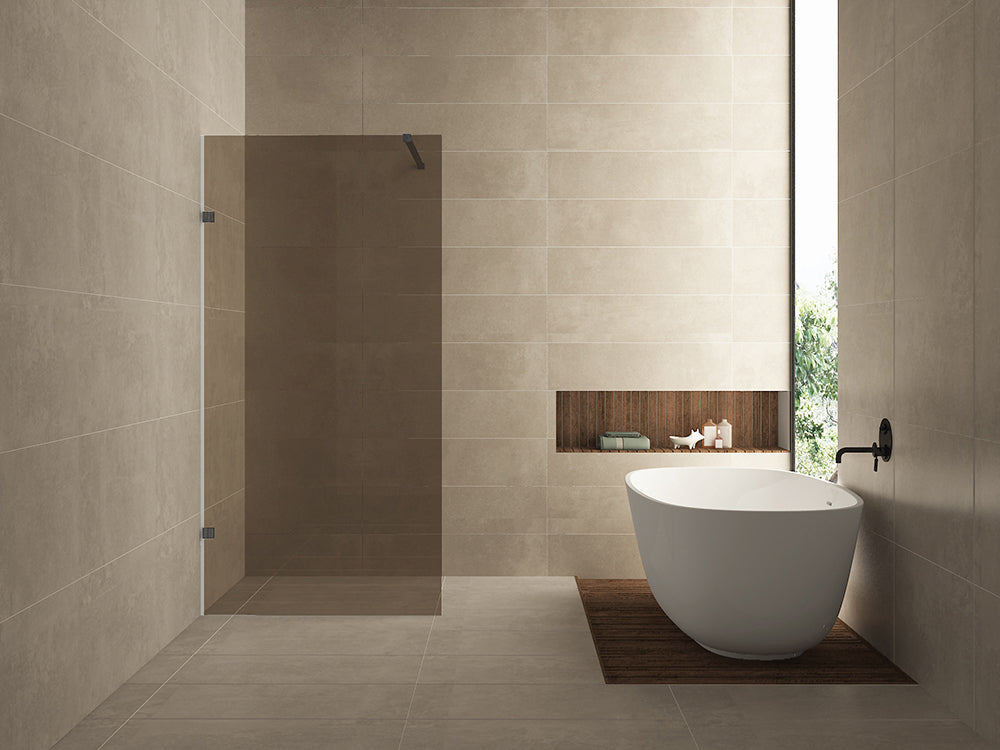Wiesbaden less inloopdouche 1200 x 2000 x 8 mm nano vintage brons glas/gunmetal