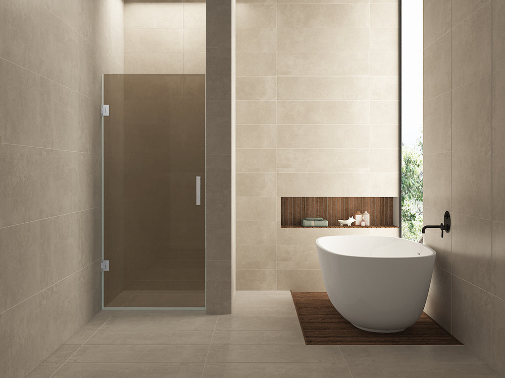 Wiesbaden less nisdeur 800 x 2000 x 8 mm nano vintage brons glas/chroom