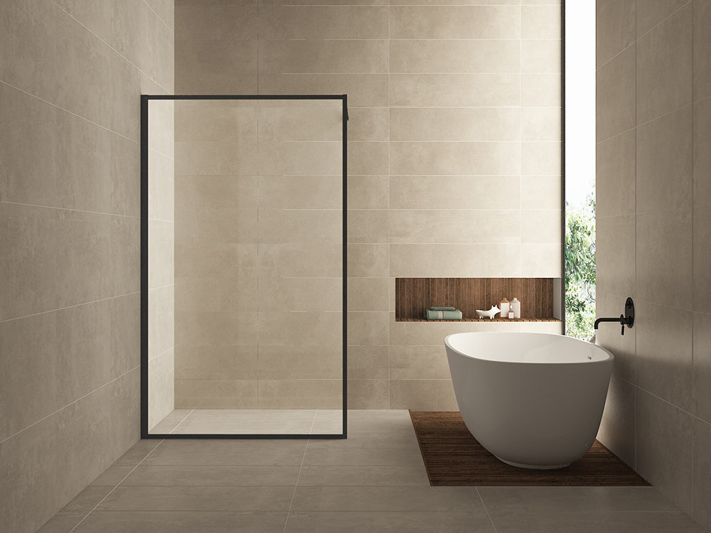 Square inloopdouche 800 x 2000 x 8 mm nano helder glas/mat zwart