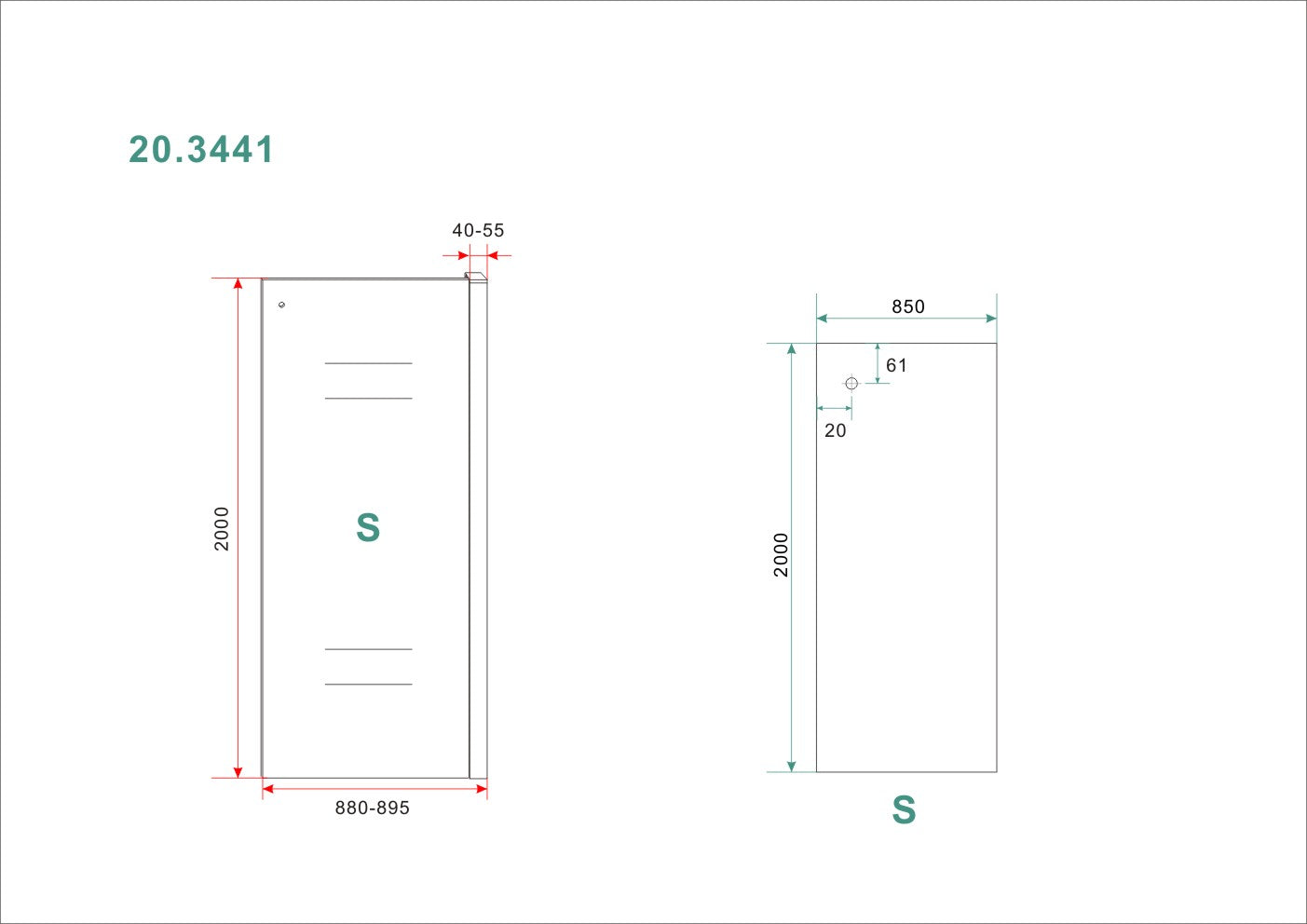 Side zijwand voor Puerta en Slide nisdeur 900 x 2000 x 8 mm nano helder glas/chroom