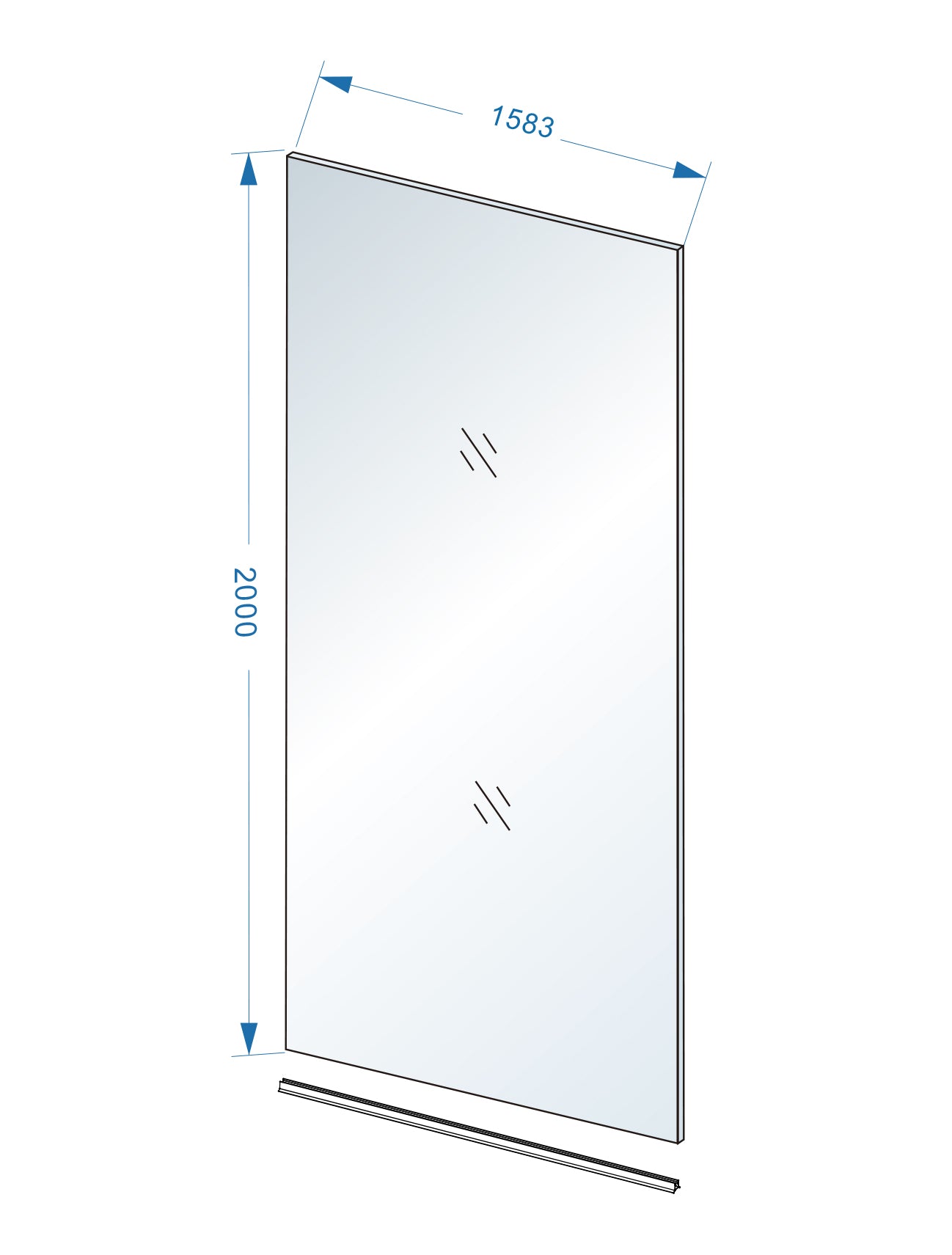 Slim glasplaat 1600 x 2000 x 8 mm nano helder glas