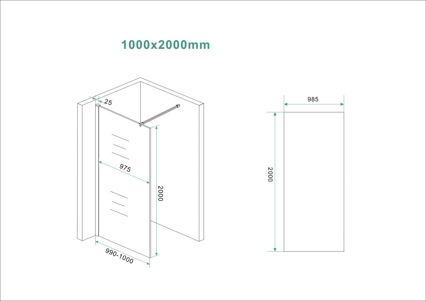 Slim glasplaat 1000 x 2000 x 8 mm nano vintage brons glas
