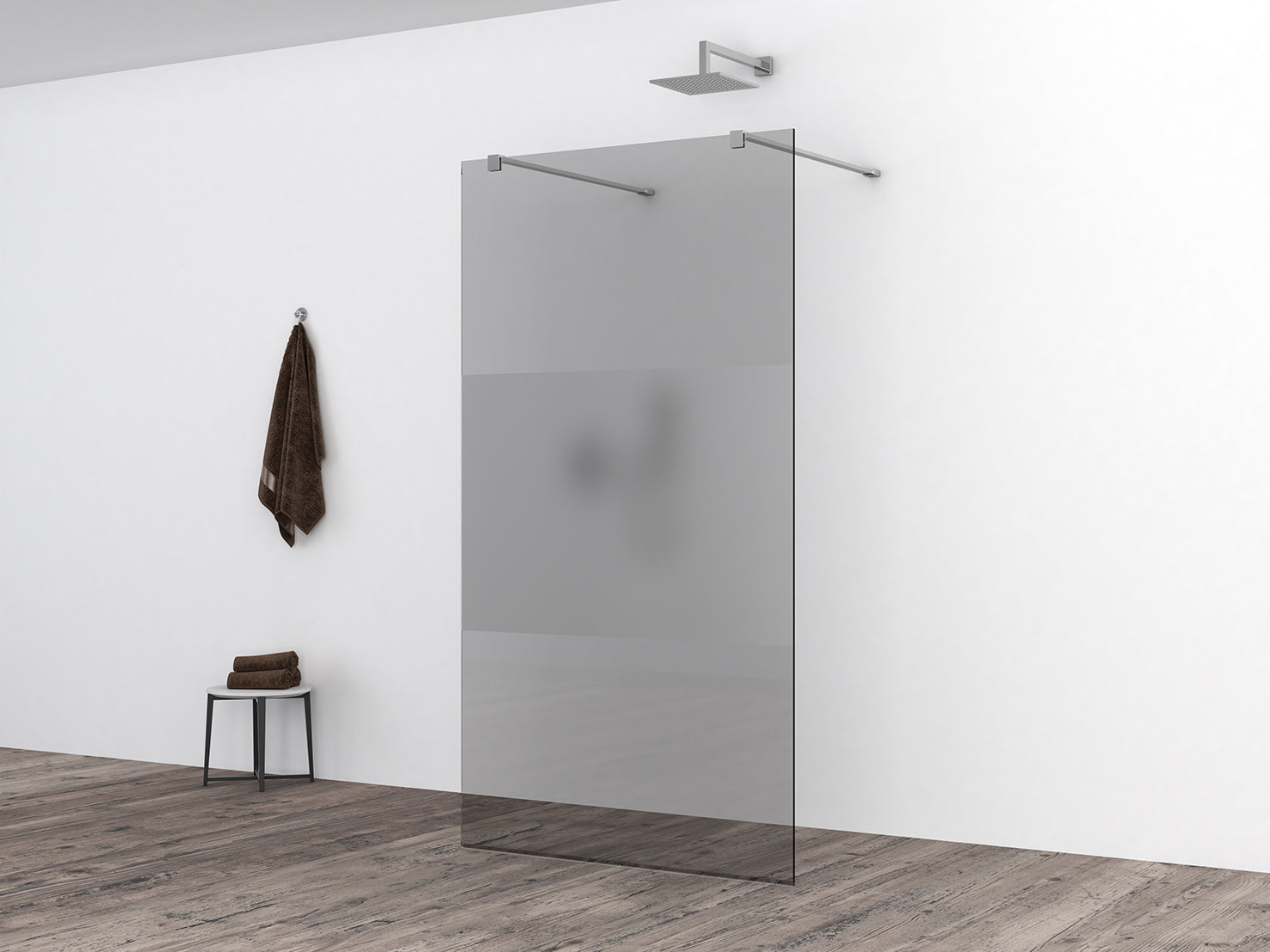 Slim glasplaat 900 x 2000 x 8 mm nano rookglas met melkglas middenband