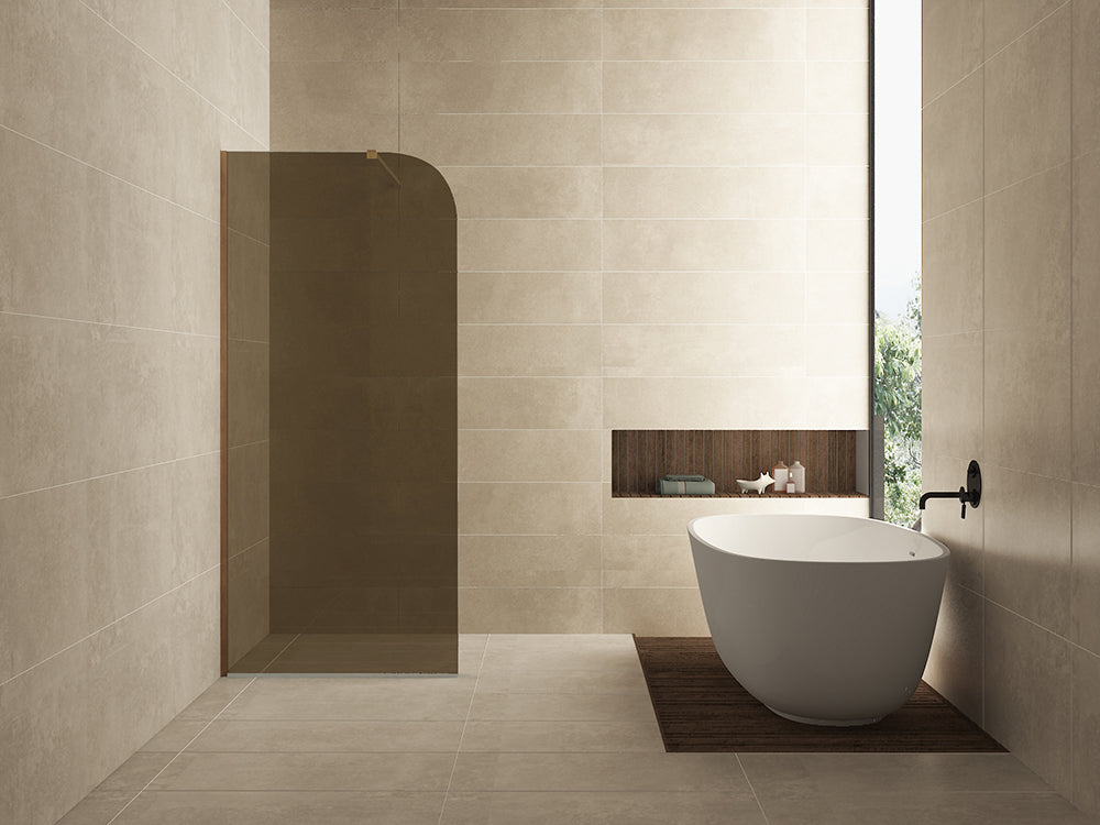 Curvea inloopdouche 800 x 2000 x 8 mm nano vintage brons glas