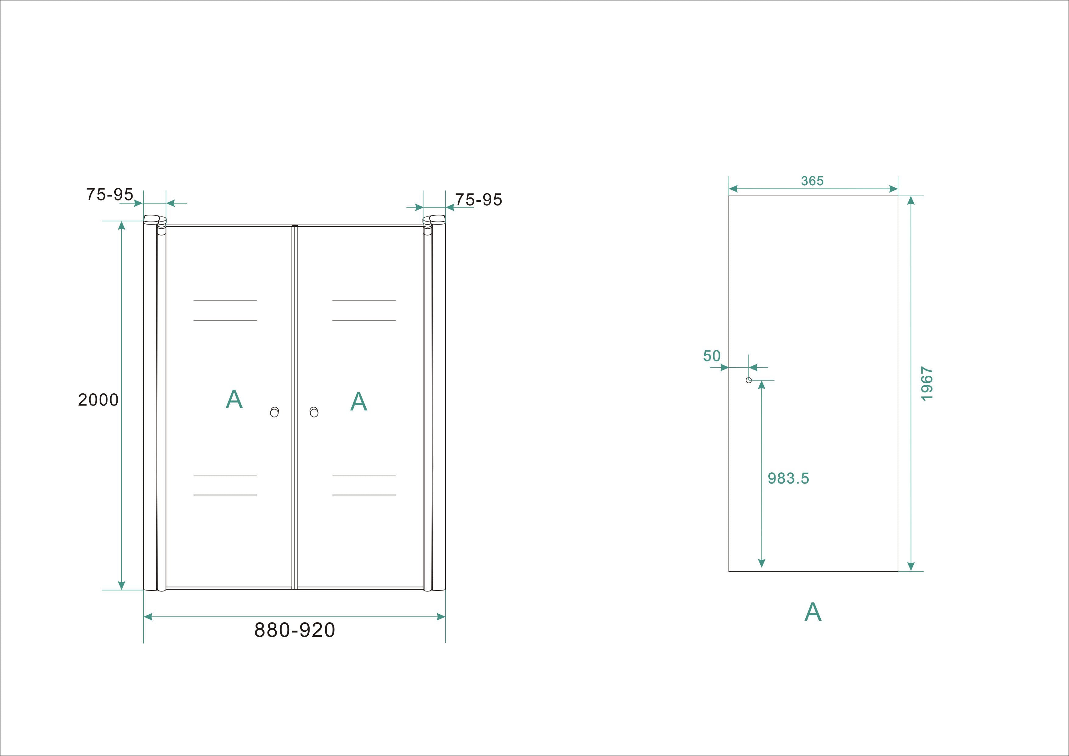 Lagos pendeldeur in nis 900 x 2000 x 6 mm nano helder glas/chroom