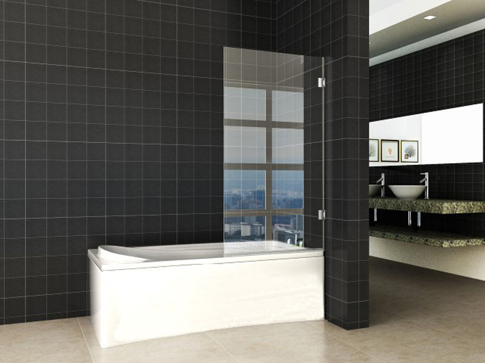 Wiesbaden less badwand draaibaar 800 x 1500 x 6 mm nano helder glas/chroom