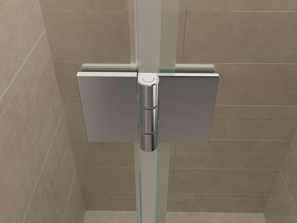 Vaz nisdeur met vast deel 1100 x 2000 x 8 mm nano helder glas/chroom
