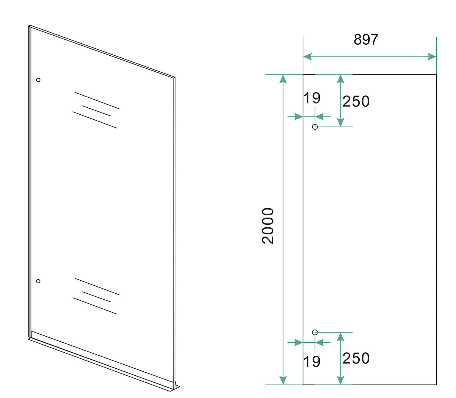 Less glasplaat 900 x 2000 x 8 mm nano vintage brons glas