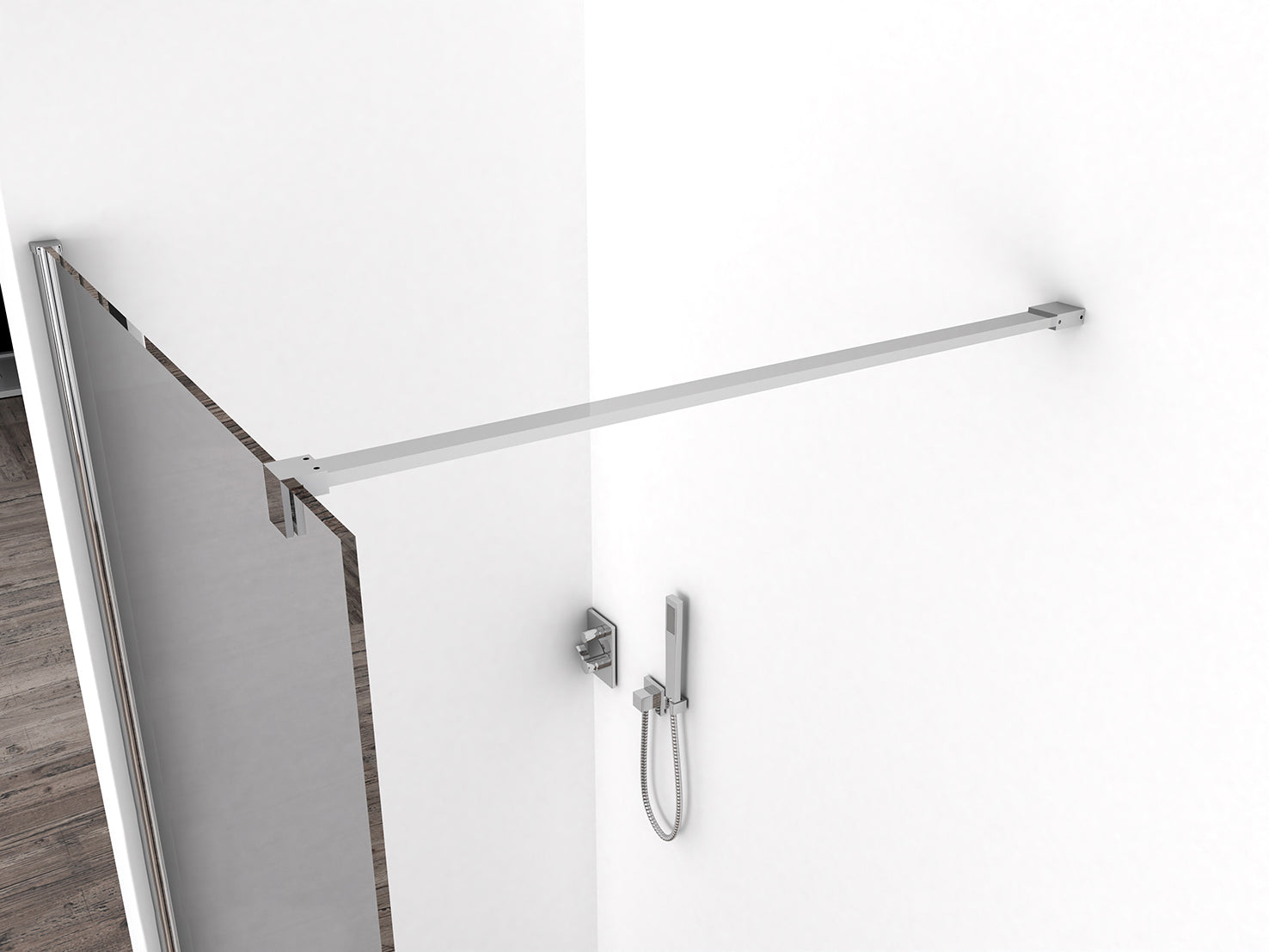 Comfort inloopdouche 1000 x 2000 x 10 mm nano rookglas/chroom
