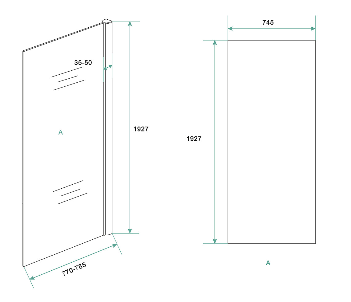 Cerra eco inloopdouche 800 x 1950 x 6 mm nano helder glas/chroom