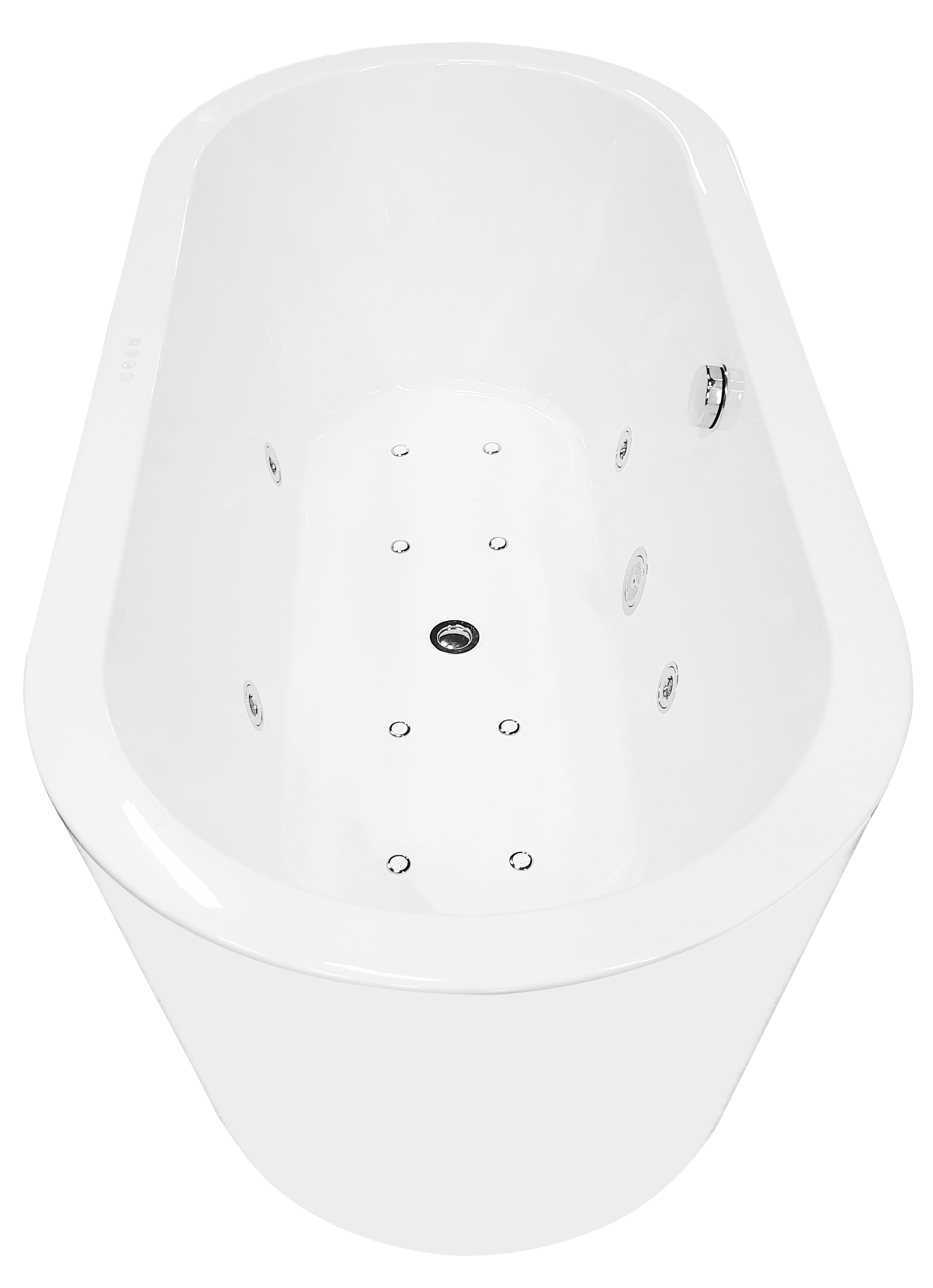 Libero vrijstaand whirlpool ligbad 170x80 cm acryl glans wit met waste chroom