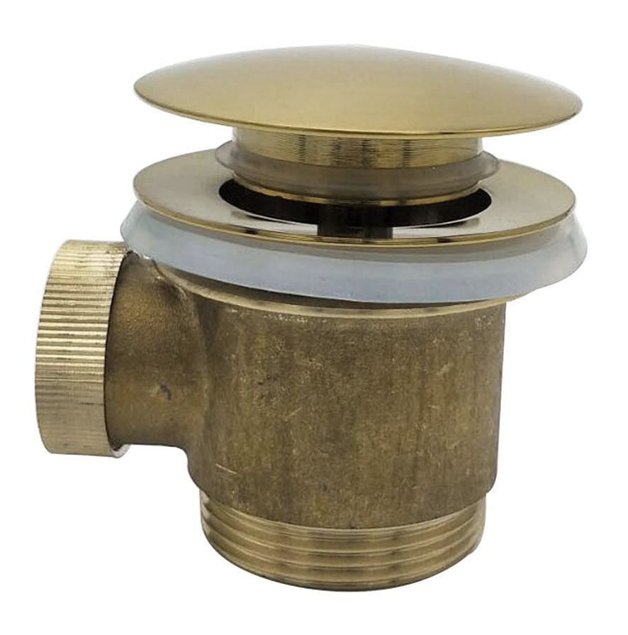 Caral clickwaste afvoerplug vrijstaand bad 1 1/2" geborsteld messing PVD