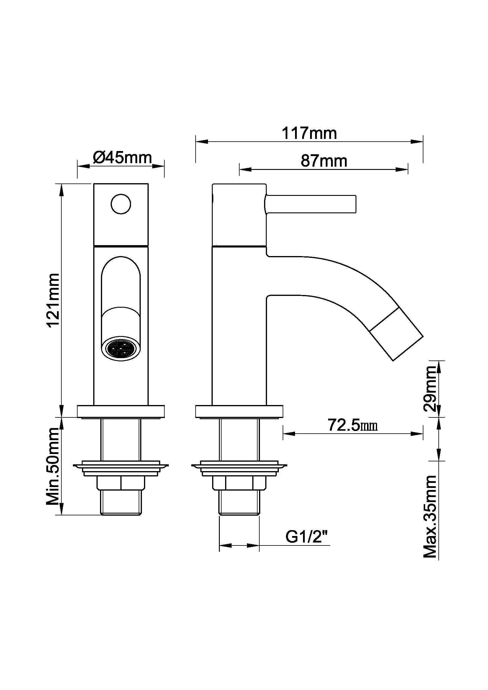 Cimara fonteinkraan Kiwa 1/2" chroom