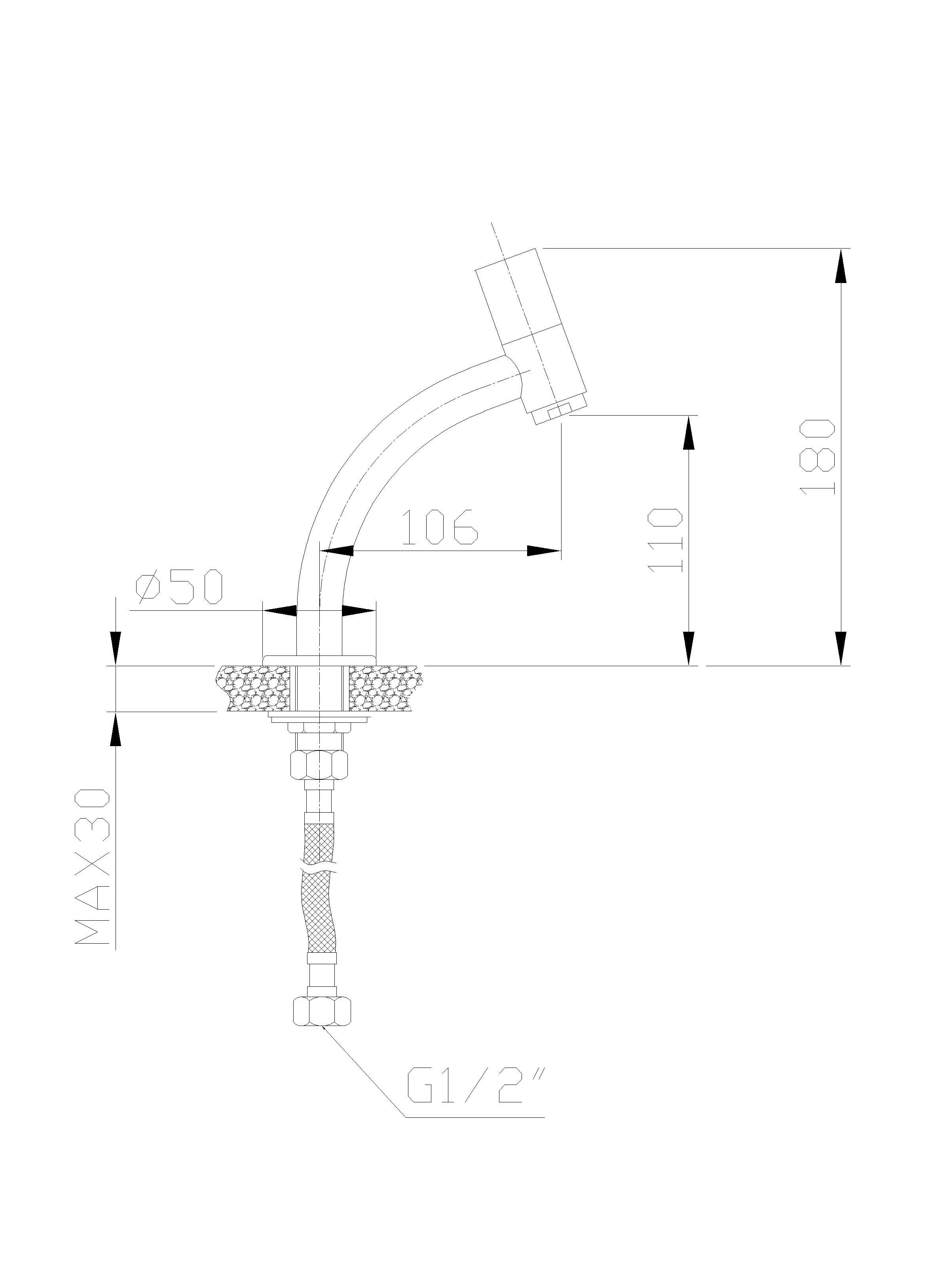 Zeta fonteinkraan 1/2" chroom