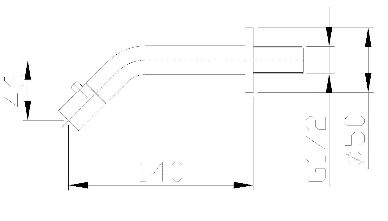 Metro fonteinkraan met muurbevestiging 1/2" mat zwart