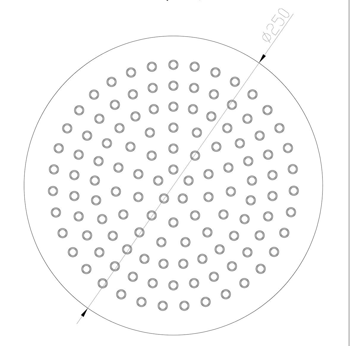 Tivaro hoofddouche rond 25 cm mat zwart