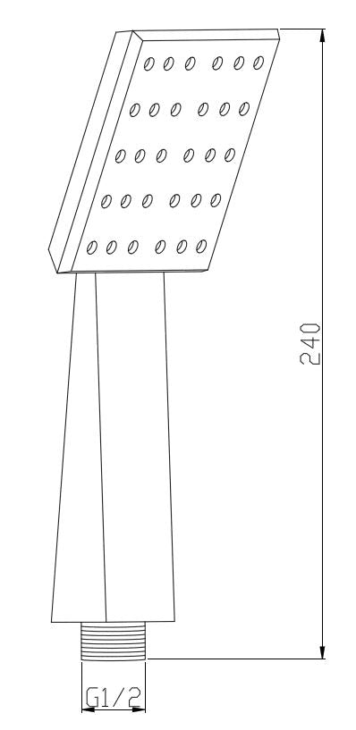 304 handdouche vierkant 1 stand geborsteld RVS