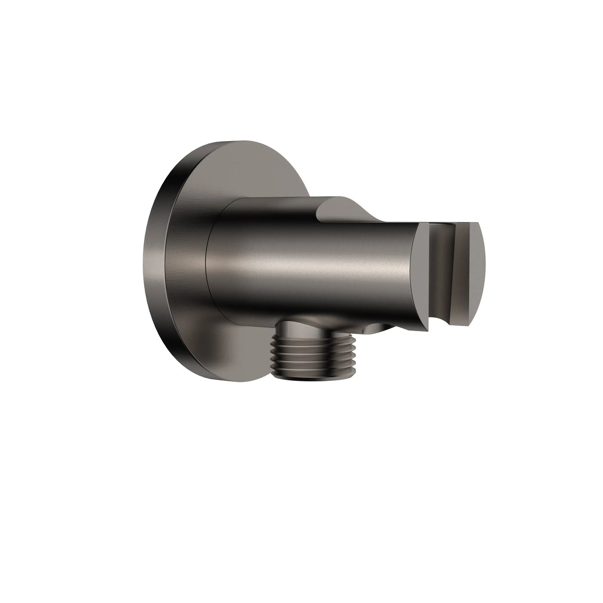 UniMatch wandaansluitbocht met handdouchehouder rond 1/2" gunmetal PVD