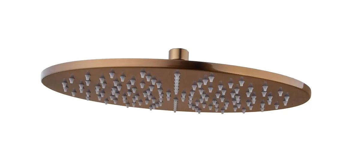 UniMatch hoofddouche rond 30 x 0,8 cm geborsteld brons koper PVD
