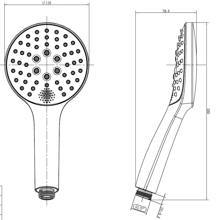 Smart handdouche 3 standen mat zwart