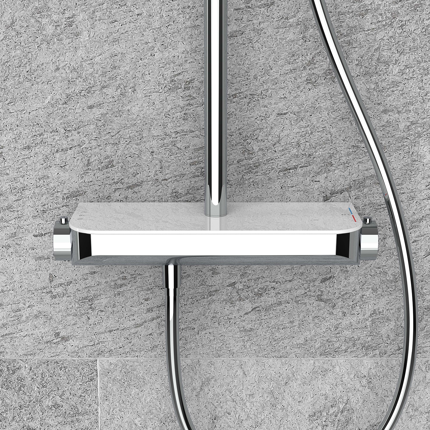 Tondell thermostatische regendoucheset opbouw met planchet chroom