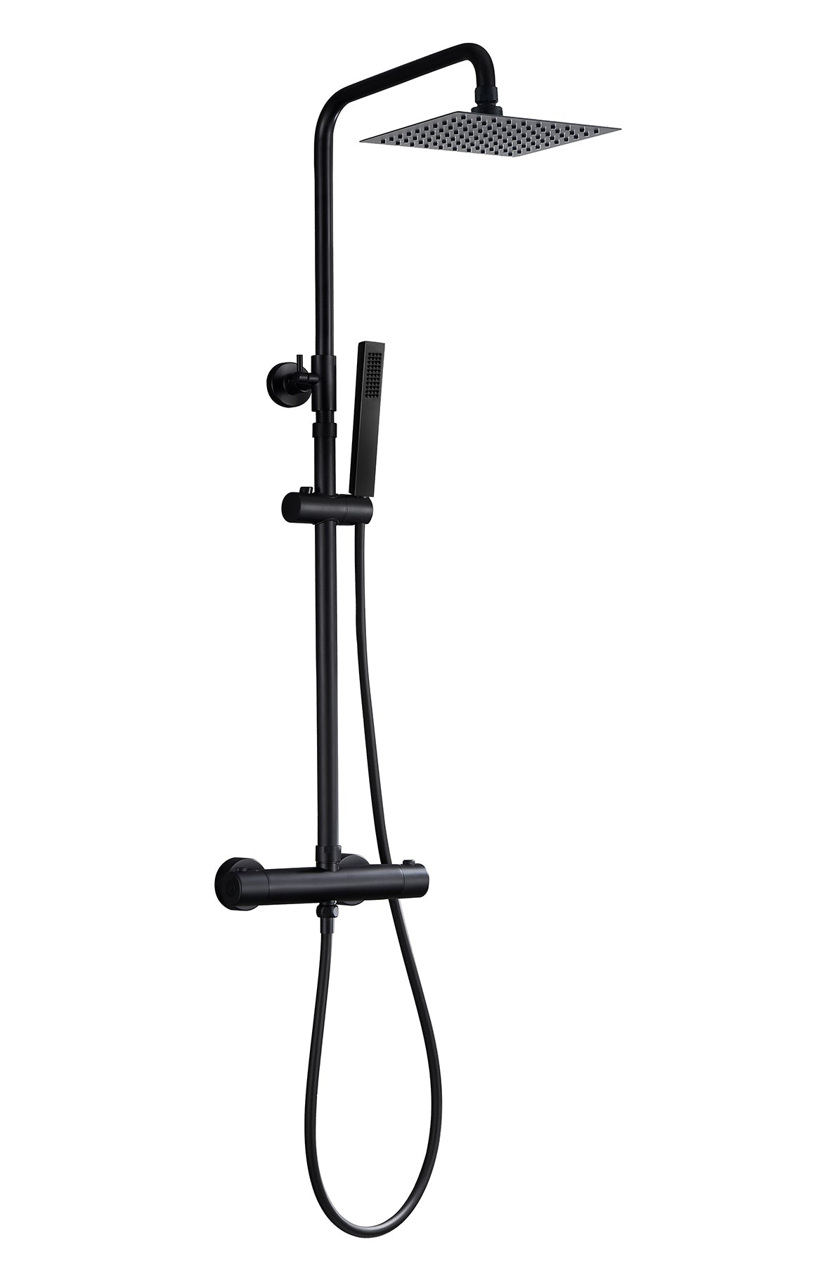 Twenty eco thermostatische regendoucheset opbouw rond/vierkant mat zwart