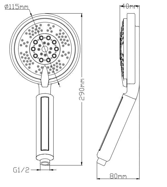 Triton verstelbare handdouche 10cm chr.