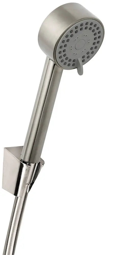UniMatch Cadans handdoucheset met handdouche 3 standen Ø 8 cm, doucheslang en wandhouder kantelbaar geborsteld staal