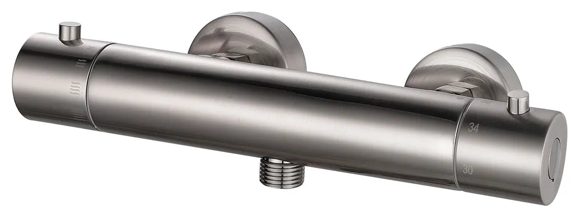 Rio thermostatische douchemengkraan 12 cm geborsteld staal