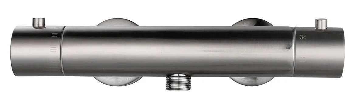 Rio thermostatische douchemengkraan 12 cm geborsteld staal