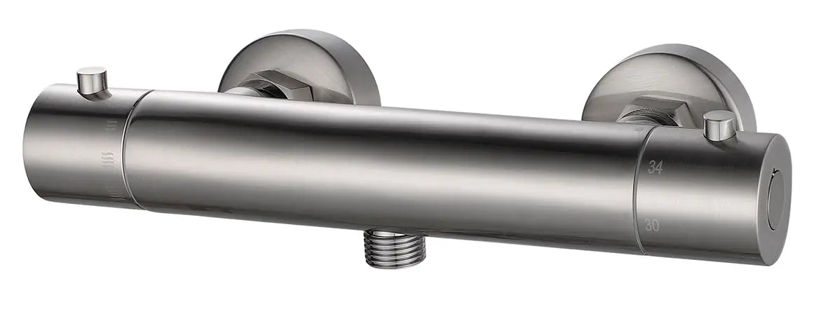 Rio thermostatische douchemengkraan 15 cm geborsteld staal