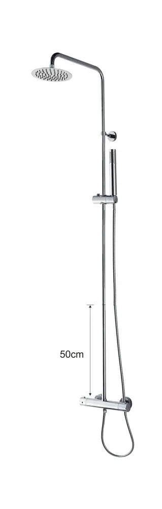Caralda Eco thermostatische regendoucheset opbouw chroom