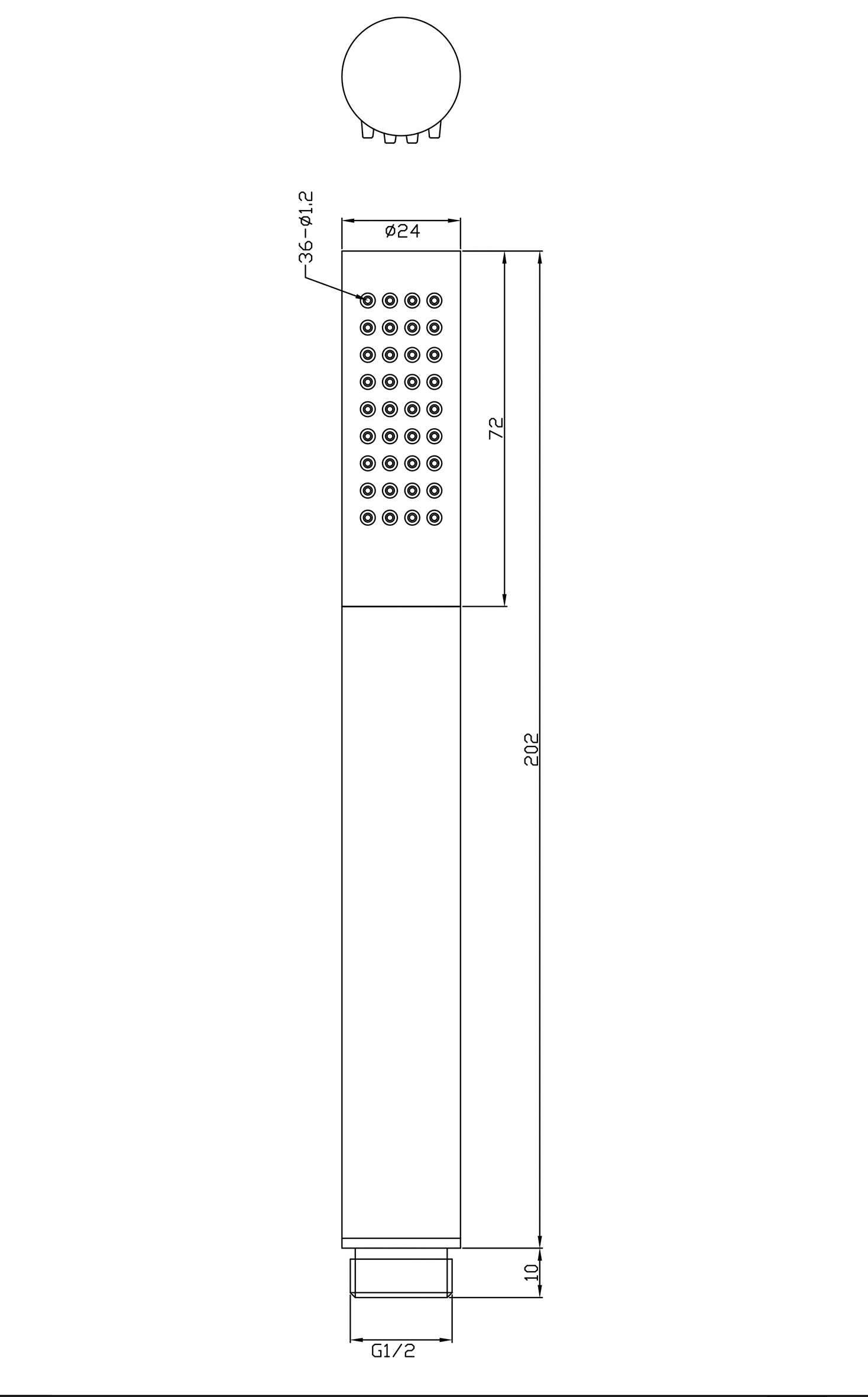 UniMatch staafhanddouche 1 stand chroom/mat zwart