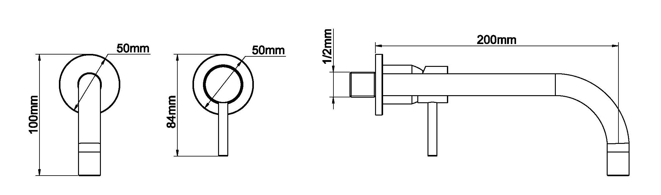 Caral Slim afbouwdeel eenhendel wastafelkraan met coldstart geborsteld staal PVD