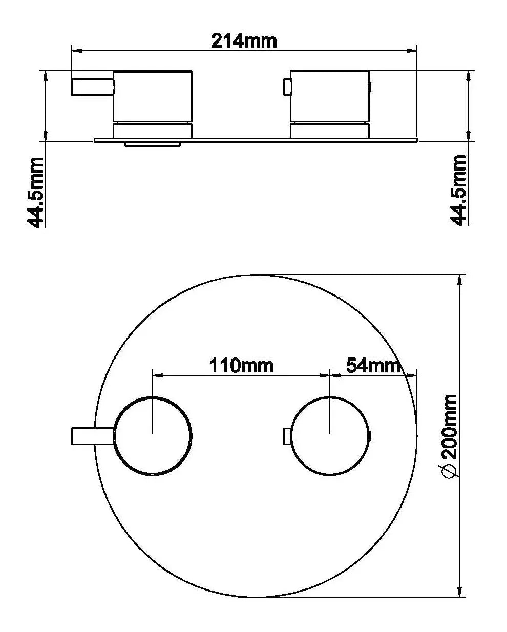Caral afbouwdeel rond inbouwthermostaat 2 weg gunmetal PVD