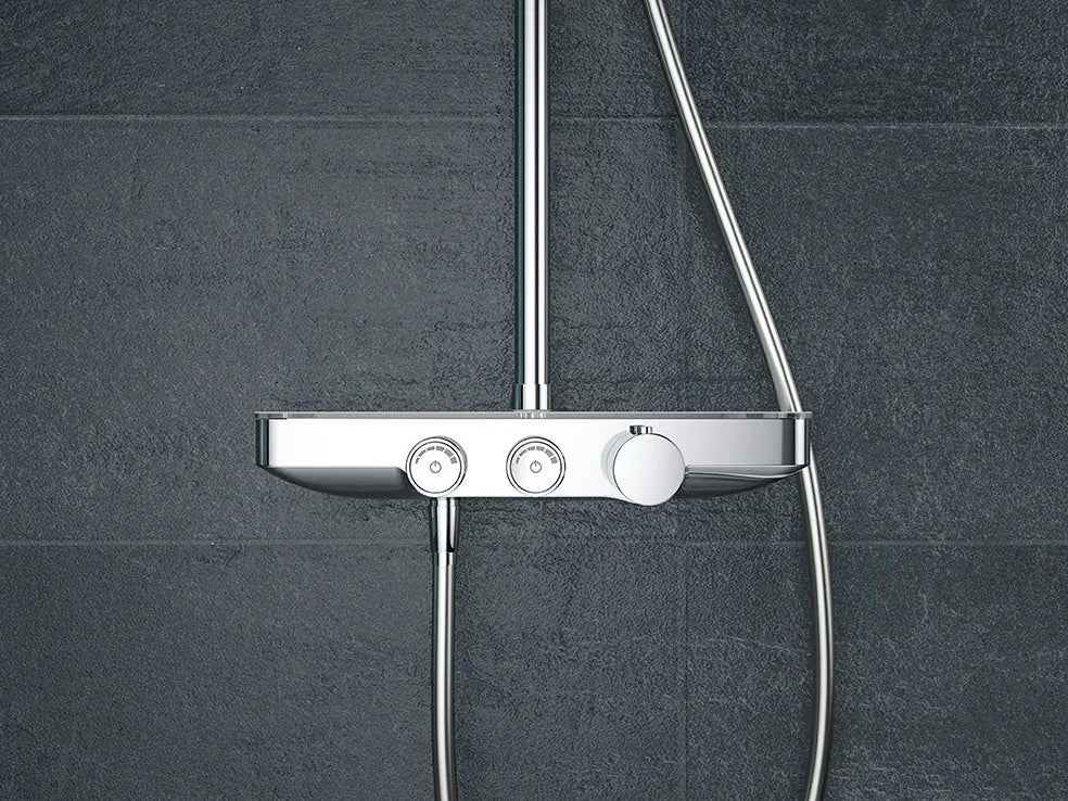 Nuovo thermostatische regendoucheset opbouw met planchet chroom
