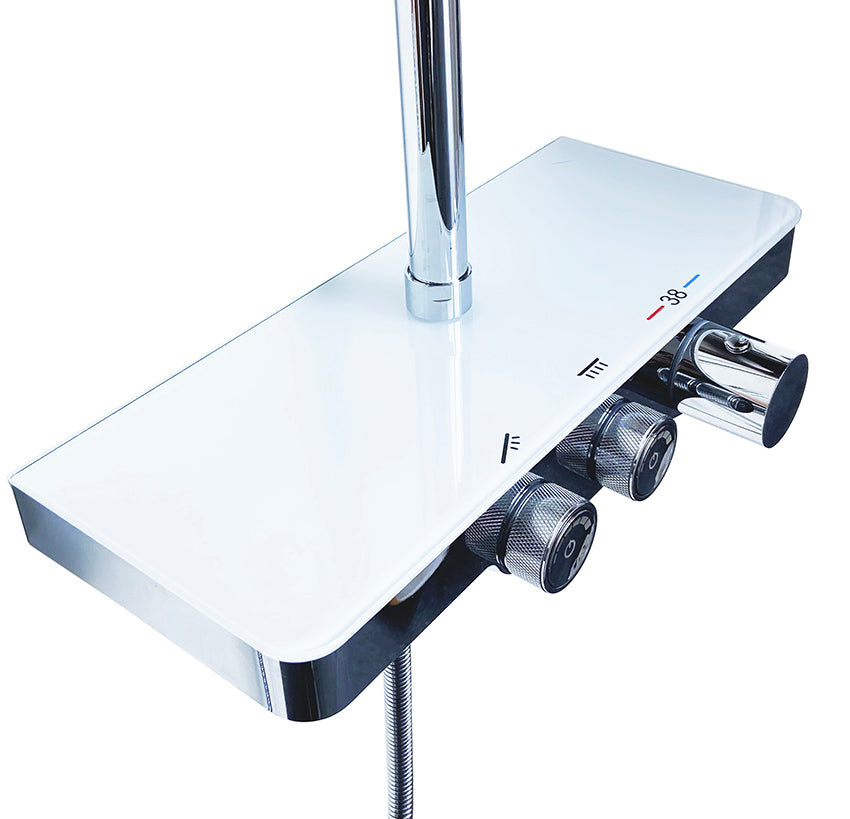 Xellanz Nuovo thermostatische regendoucheset opbouw met planchet chroom