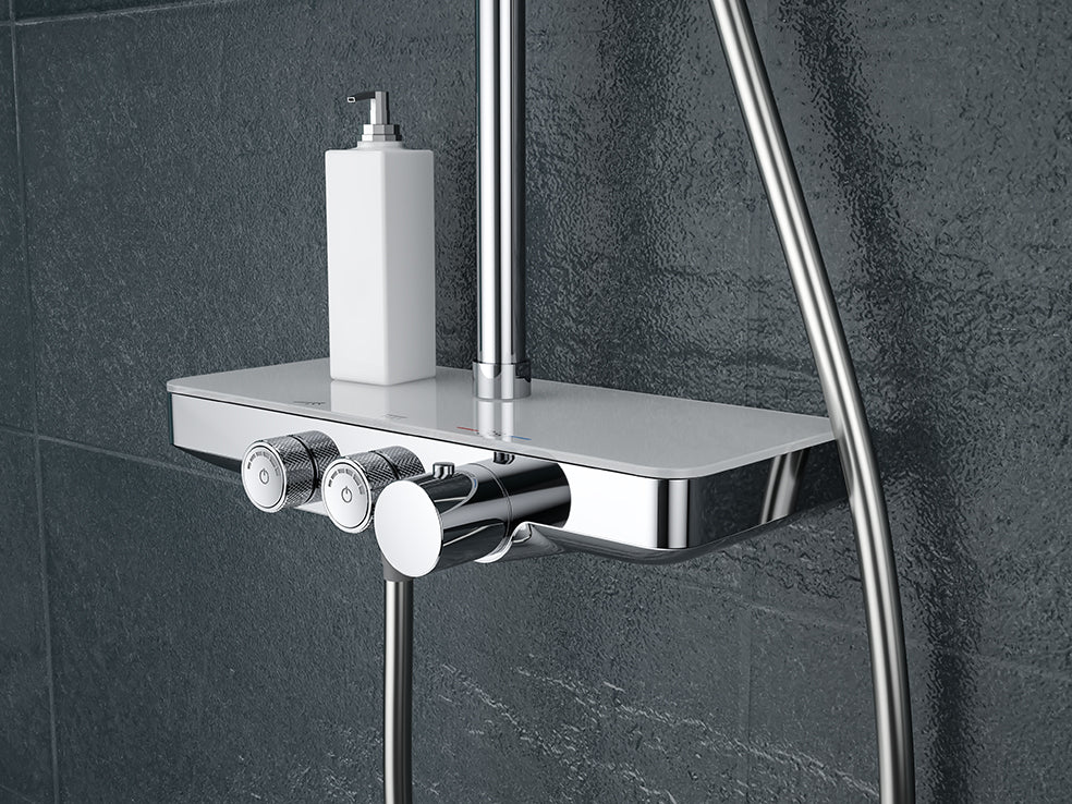 Xellanz Nuovo thermostatische regendoucheset opbouw met planchet chroom