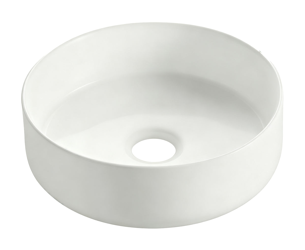 Wiesbaden colosso waskom rond 36 x 12 cm keramiek mat wit
