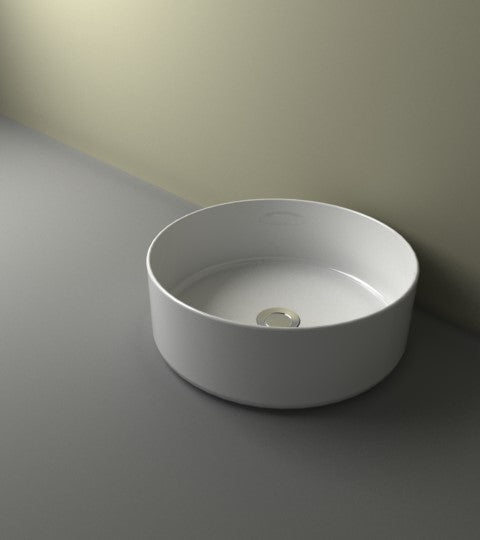 Wiesbaden Link waskom rond 40 x 12 cm keramiek glans wit