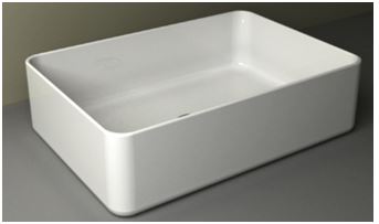 Wiesbaden link opzetwastafel 35 x 50 x 12 cm keramiek glans wit