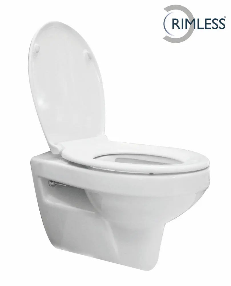 Trevi wandcloset rimless met Ultimo 3.0 toiletzitting softclose en quick release glans wit