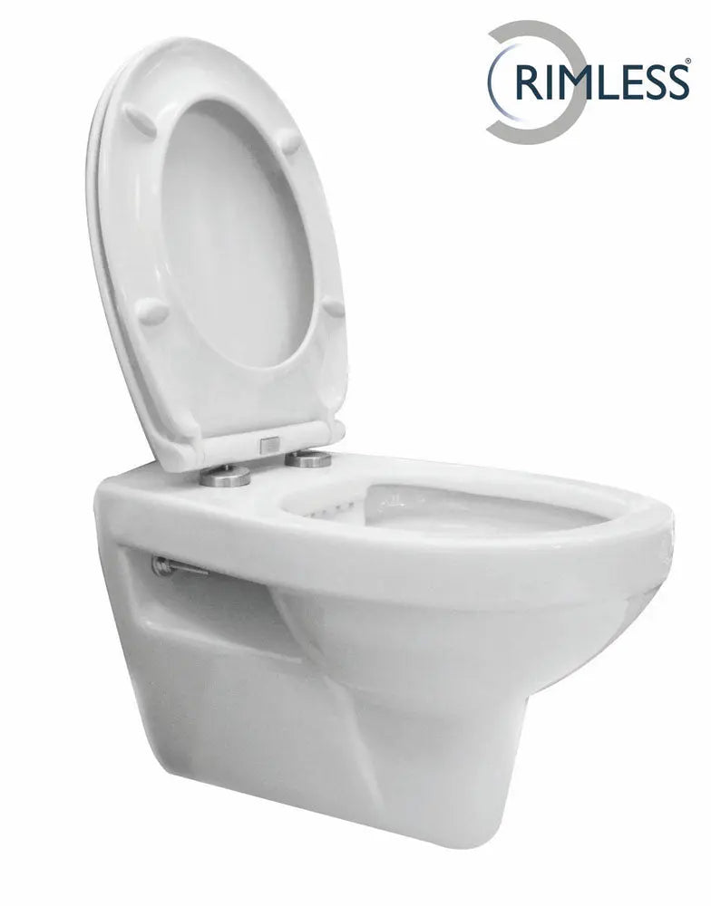Trevi wandcloset rimless met Ultimo 3.0 toiletzitting softclose en quick release glans wit