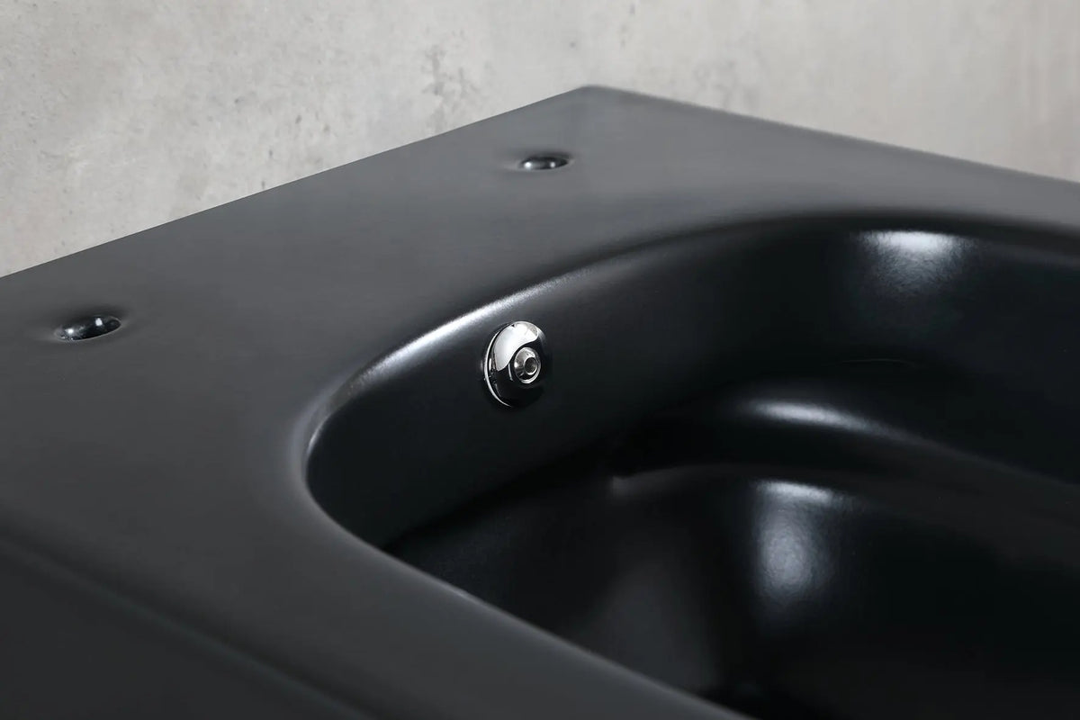 Vesta wandcloset rimless met bidetkraan koud water mat zwart
