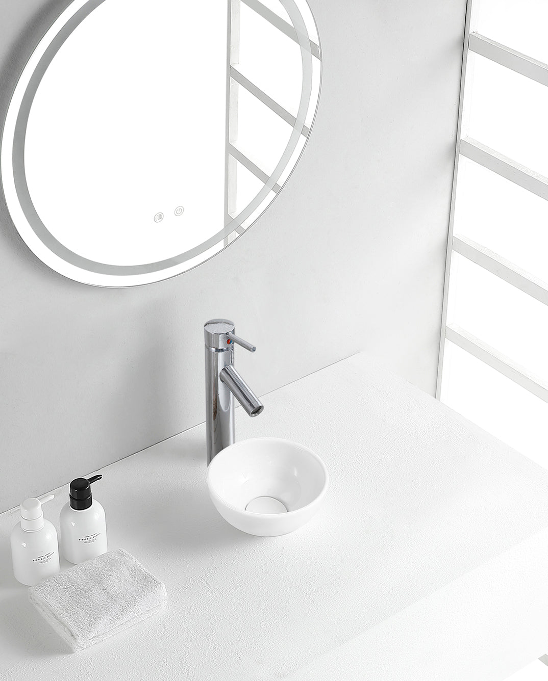 Consilio waskom rond 20 x 9 cm keramiek glans wit
