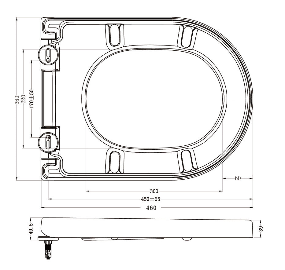 Vesta toiletzitting softclose en quick release mat zwart