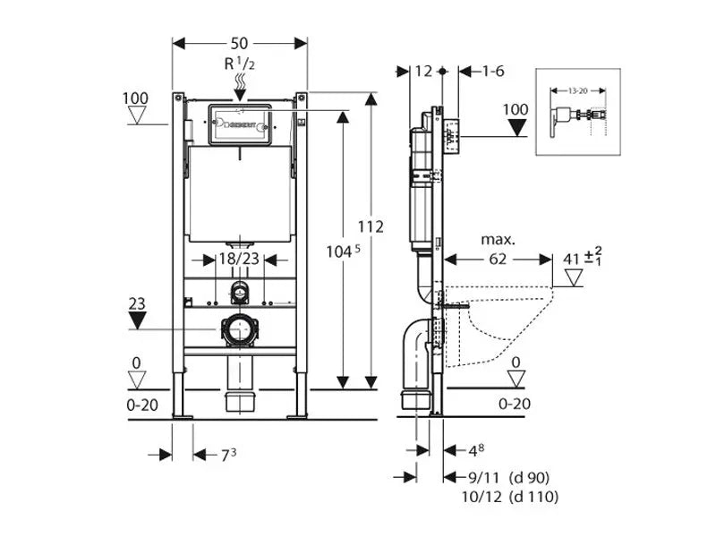 Geberit Duofix Basic UP-100 inb.reservoir