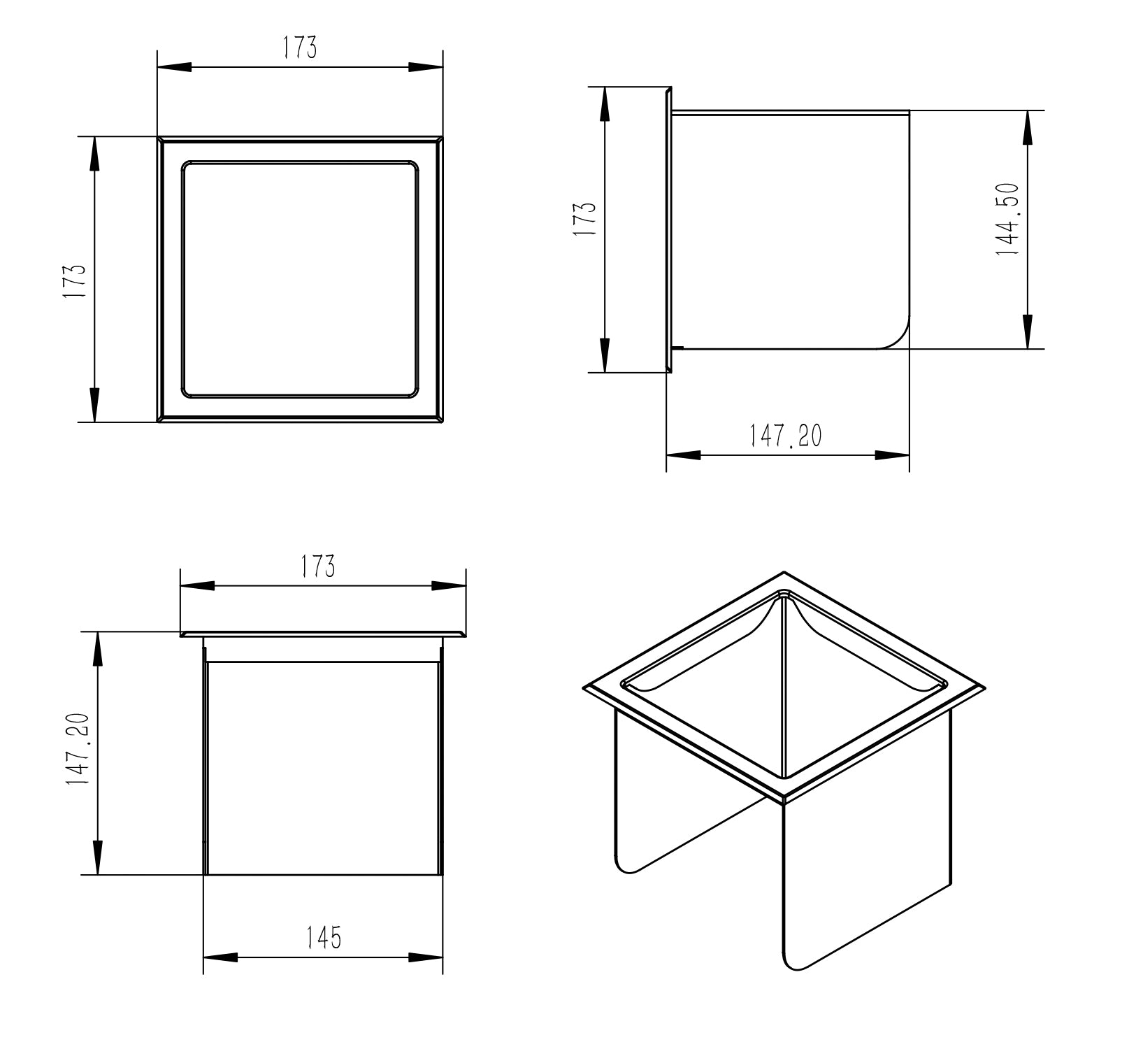 Rocko inzetstuk voor reserverolhouder inbouw geborsteld brons koper PVD